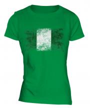 Nigeria Distressed Flag Ladies T-Shirt