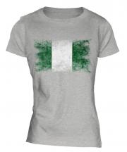 Nigeria Distressed Flag Ladies T-Shirt