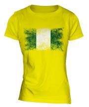 Nigeria Distressed Flag Ladies T-Shirt