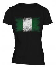 Nigeria Distressed Flag Ladies T-Shirt