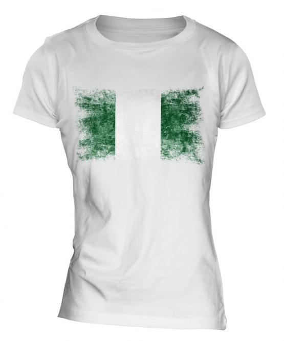 Nigeria Distressed Flag Ladies T-Shirt