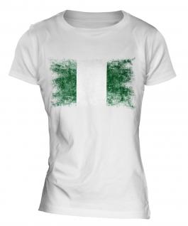 Nigeria Distressed Flag Ladies T-Shirt