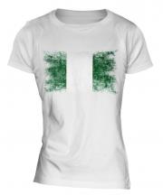Nigeria Distressed Flag Ladies T-Shirt