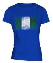 Nigeria Distressed Flag Ladies T-Shirt