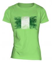 Nigeria Distressed Flag Ladies T-Shirt