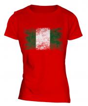 Nigeria Distressed Flag Ladies T-Shirt