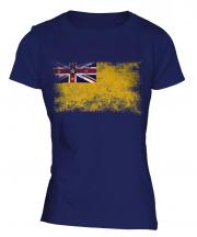 Niue Distressed Flag Ladies T-Shirt