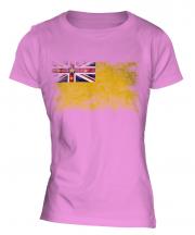 Niue Distressed Flag Ladies T-Shirt