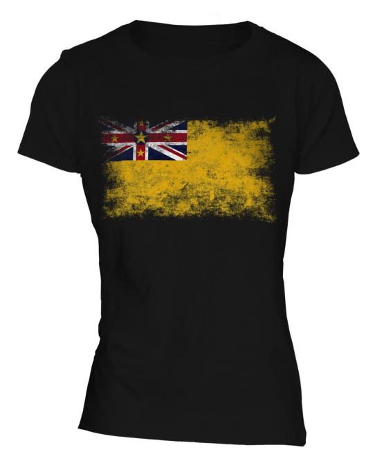 Niue Distressed Flag Ladies T-Shirt