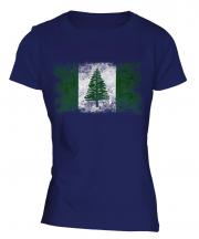 Norfolk Island Distressed Flag Ladies T-Shirt