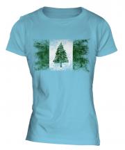 Norfolk Island Distressed Flag Ladies T-Shirt