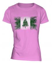 Norfolk Island Distressed Flag Ladies T-Shirt