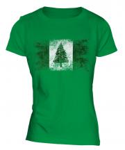 Norfolk Island Distressed Flag Ladies T-Shirt