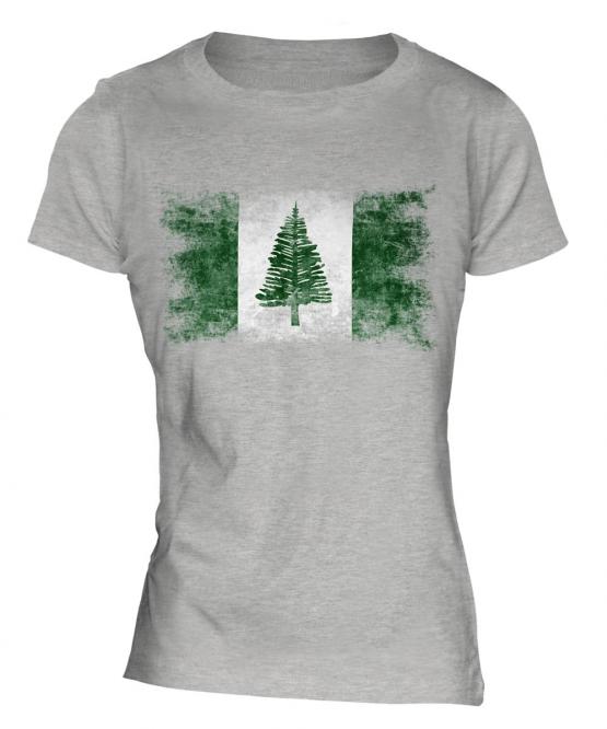 Norfolk Island Distressed Flag Ladies T-Shirt
