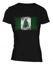 Norfolk Island Distressed Flag Ladies T-Shirt