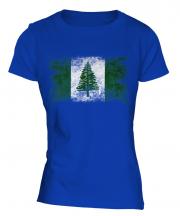 Norfolk Island Distressed Flag Ladies T-Shirt