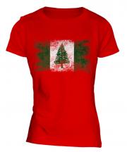 Norfolk Island Distressed Flag Ladies T-Shirt