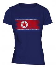 North Korea Distressed Flag Ladies T-Shirt