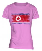 North Korea Distressed Flag Ladies T-Shirt