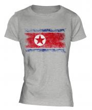 North Korea Distressed Flag Ladies T-Shirt