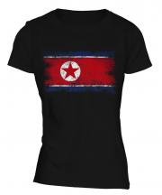 North Korea Distressed Flag Ladies T-Shirt