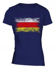 North Ossetia Distressed Flag Ladies T-Shirt