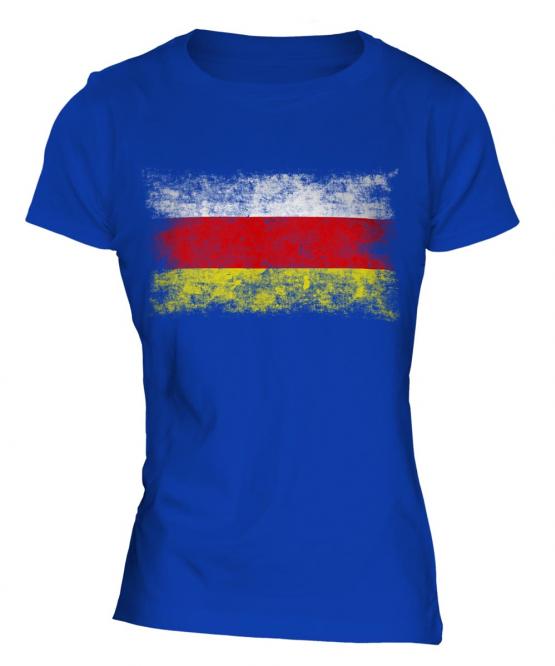 North Ossetia Distressed Flag Ladies T-Shirt