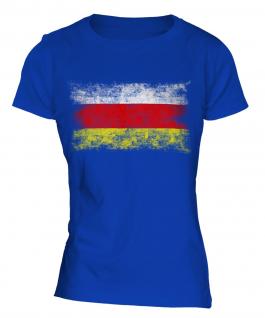 North Ossetia Distressed Flag Ladies T-Shirt