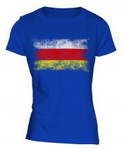 North Ossetia Distressed Flag Ladies T-Shirt