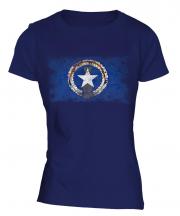 Northern Mariana Islands Distressed Flag Ladies T-Shirt