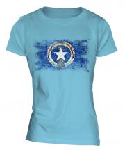 Northern Mariana Islands Distressed Flag Ladies T-Shirt