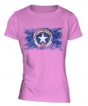 Northern Mariana Islands Distressed Flag Ladies T-Shirt