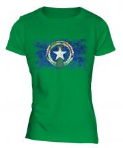 Northern Mariana Islands Distressed Flag Ladies T-Shirt