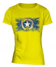 Northern Mariana Islands Distressed Flag Ladies T-Shirt