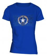 Northern Mariana Islands Distressed Flag Ladies T-Shirt