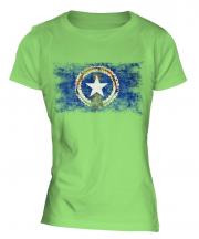 Northern Mariana Islands Distressed Flag Ladies T-Shirt