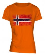 Norway Distressed Flag Ladies T-Shirt