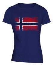 Norway Distressed Flag Ladies T-Shirt