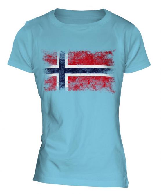 Norway Distressed Flag Ladies T-Shirt
