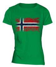 Norway Distressed Flag Ladies T-Shirt