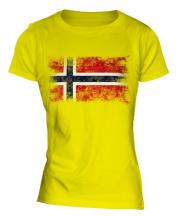 Norway Distressed Flag Ladies T-Shirt