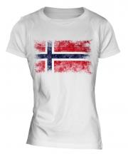 Norway Distressed Flag Ladies T-Shirt