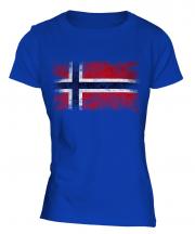 Norway Distressed Flag Ladies T-Shirt
