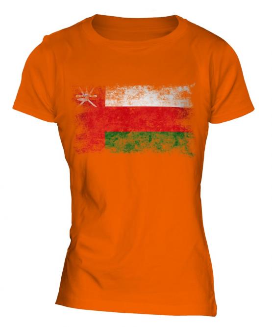 Oman Distressed Flag Ladies T-Shirt