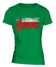 Oman Distressed Flag Ladies T-Shirt