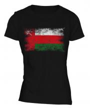 Oman Distressed Flag Ladies T-Shirt