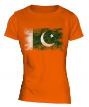 Pakistan Distressed Flag Ladies T-Shirt