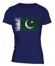 Pakistan Distressed Flag Ladies T-Shirt