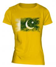 Pakistan Distressed Flag Ladies T-Shirt
