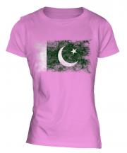 Pakistan Distressed Flag Ladies T-Shirt